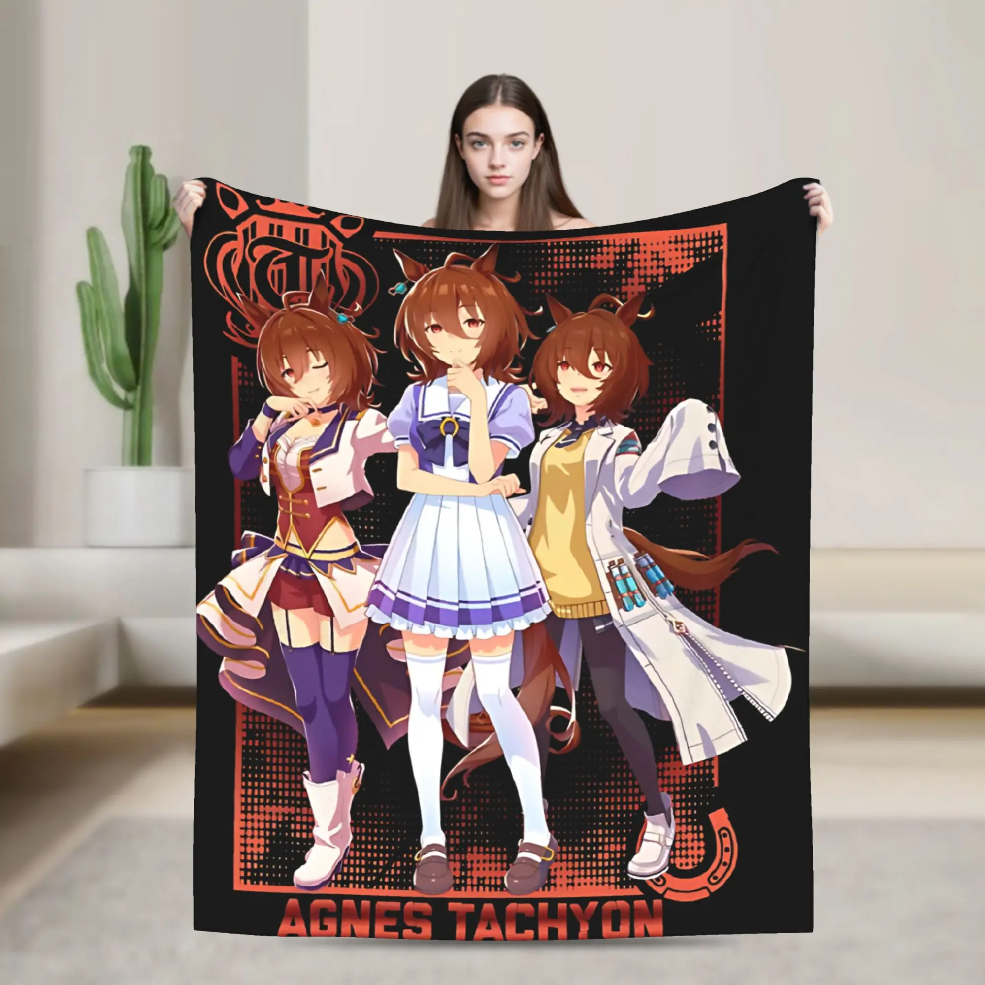 Agnes Tachyon Uma Musume Blankets  Fuzzy Funny Soft Throw Blankets for Home All Season