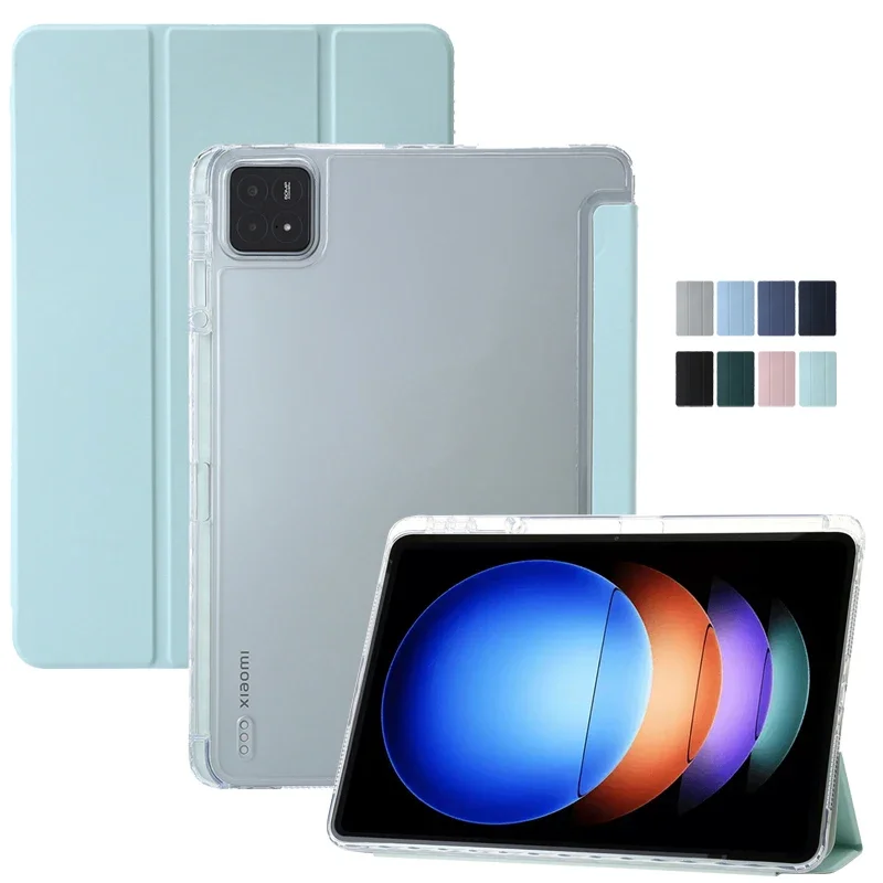 

Tablet for Xiaomi Pad 6s Pro 12.4 Case with Pen Holder Magnetic Clear Acrylic Hard PC Back for Xiaomi Mi Pad 6S Pad6s Pro Cover