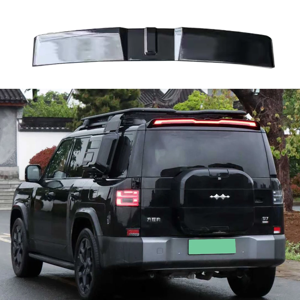 Car Dynamic Streamer Dragon Scale Roof Spoiler LED Light Through Rear Wing Sport Exterior Modified for BYD Leopard 7 Titanium 7