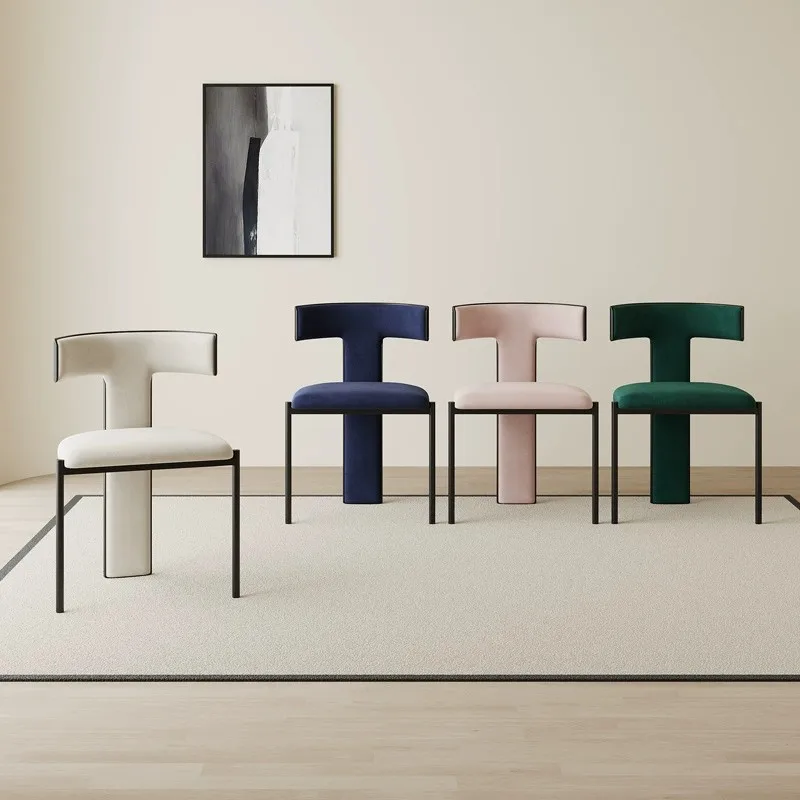 Italian Designer Dining Chair Modern Living Room Chair with Backrest Minimalist Vanity Seat