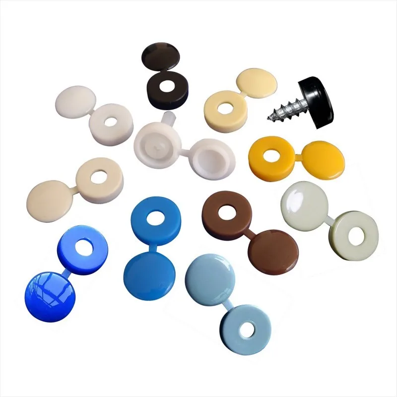 Screw Cap For Wall Furniture Plastic Decorative Nuts Cover Bolts 100pcs Fold Snap Protective Cap Button Hardware Screw Cover