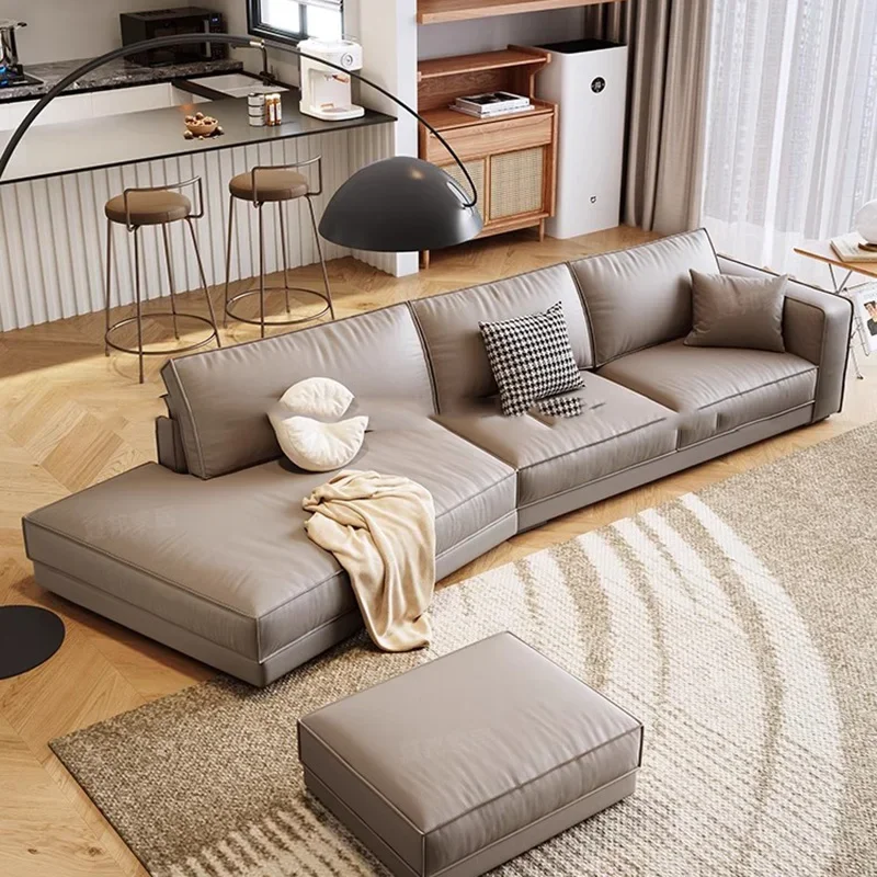 Lounge Leather Sofas Puff Room Chairs Modern Sectional Sofas Lazy Living Room Salas Y Sofas Muebles Economicos Home Furniture