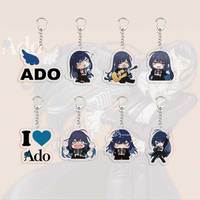 Japanese singer Ado Keychain for Accessories Bag Acrylic Ado Pendant Key Chain KeyRing Pendant Chains Fans Gifts