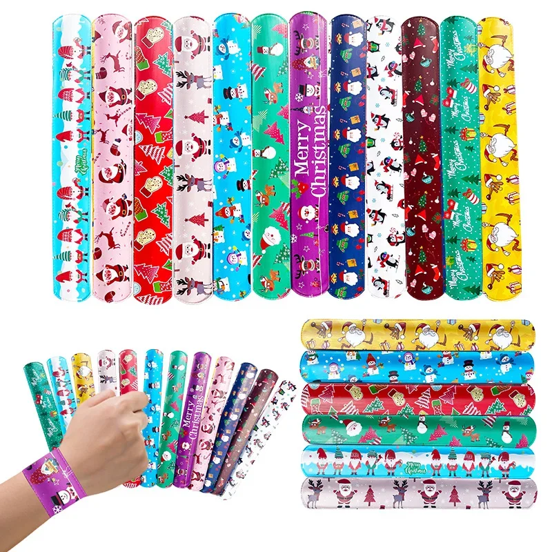 Christmas Slap Bracelets Cartoon Santa Claus Snowman Xmas Gift Noel Merry Christma Decor Natal Navidad Happy New Year 2025