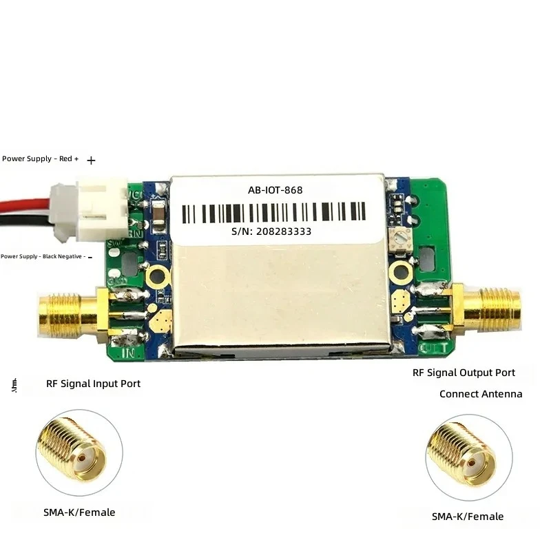 for AB-IOT-868-SMA Transceiver Bidirectional 850-930MHz Half Duplex 868MHz Signal Booster with Adjustable Power