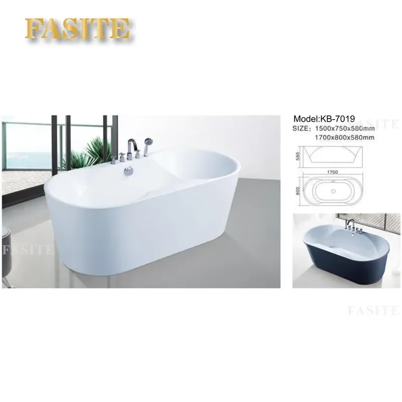 Modern White Acrylic Bathtub 1 Piece Freestanding Soaking Tub High End Eco Friendly Deep Immersion Bath for Hotel Home Custom