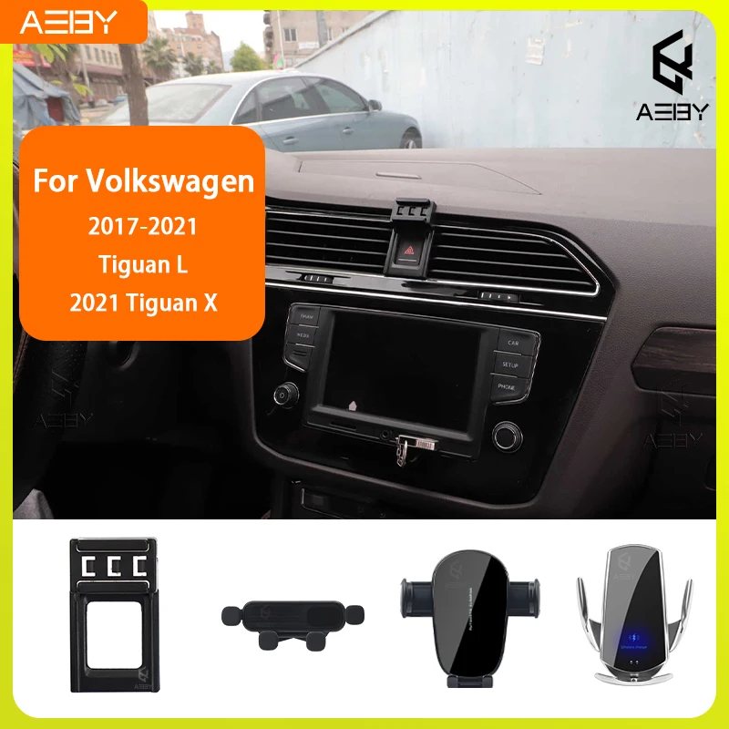 

For Volkswagen Tiguan L 2017-2021Tiguan X 2021Phone Holde Car Mobile Special Fixed Bracket Base Wireless Charging Stand Interior