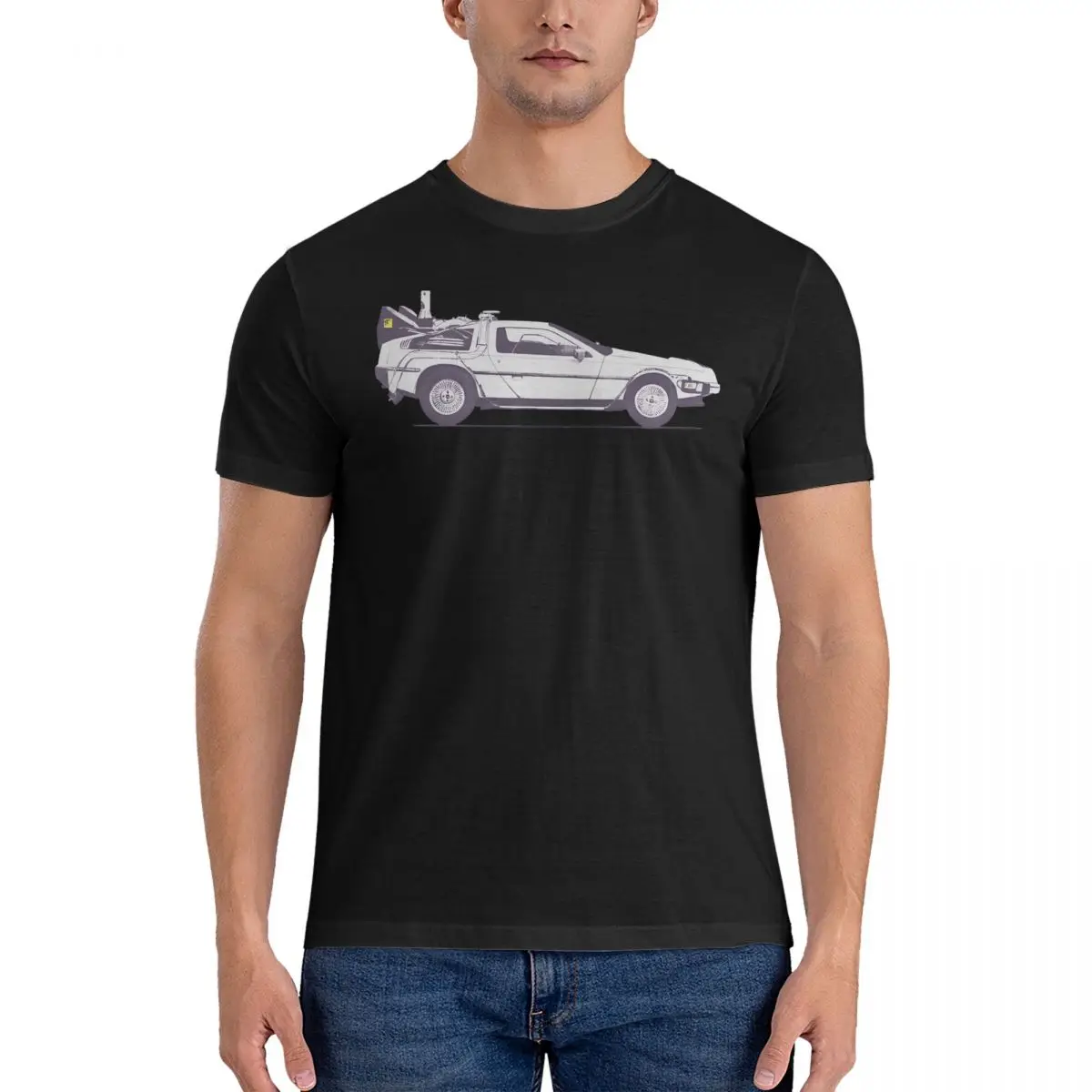 Men's Delorean T Shirt Back to the Future 100% Cotton Clothes Vintage Short Sleeve Crewneck Tee Shirt Summer T-Shirts