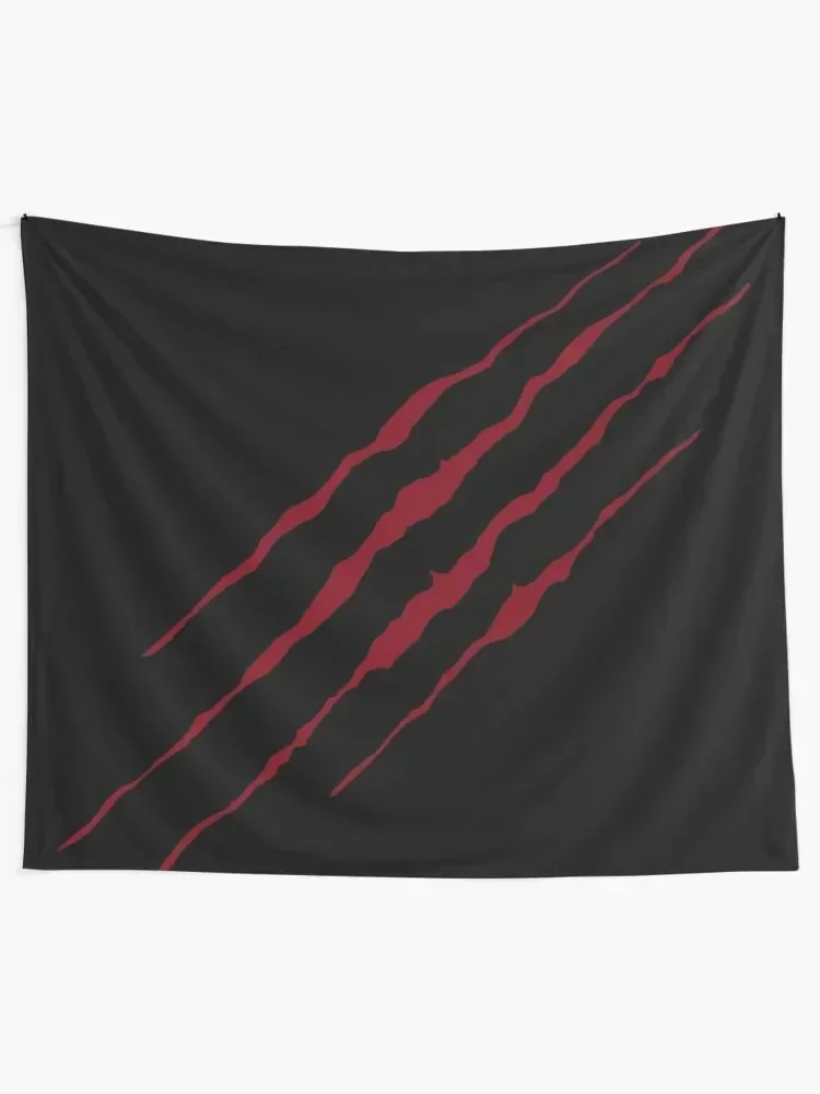 Red Claw Slash Marks Tapestry Cute Room Things Home Decorations Aesthetic Hanging Wall Tapestry