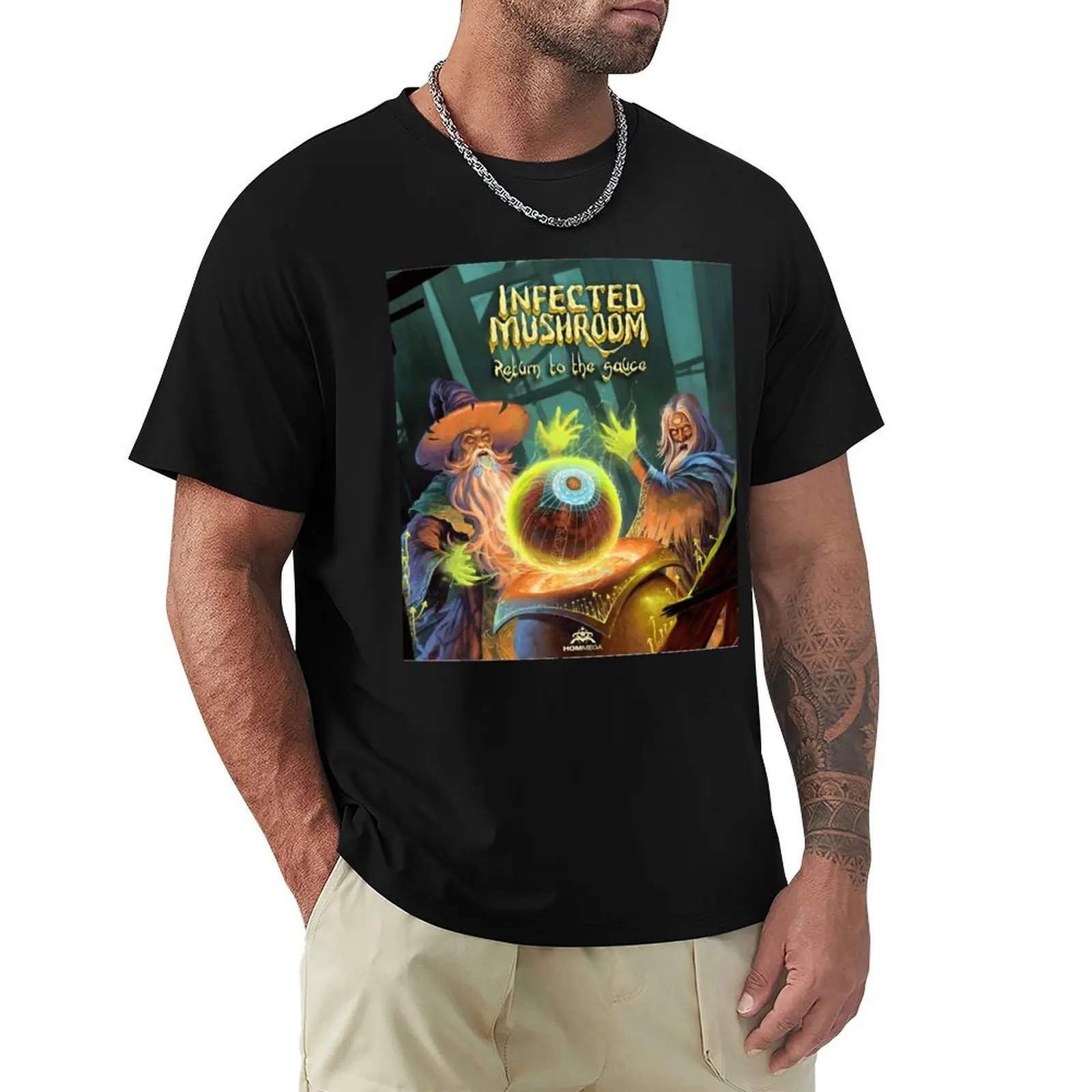 Infected mushroom design T-Shirt All Match Print Short Sleeve Top