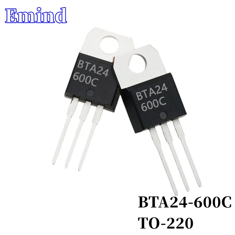 

20/50/100/200/500Pcs BTA24-600C BTA24 Triac 24A/600V TO-220 DIP Thyristor Large Chip