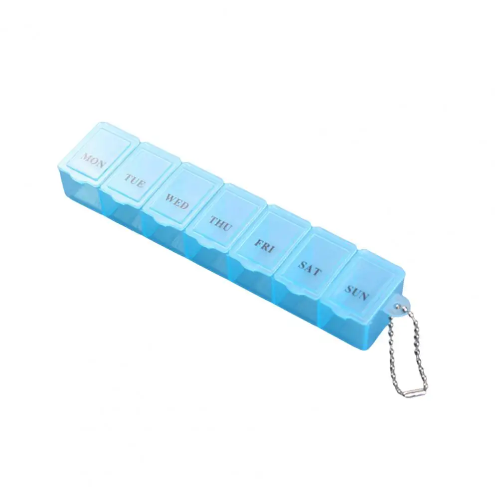Pill Container Long Lasting Tablet Storage Case Lightweight Space-saving  Excellent 7 Grids Pill Organizer Box with Lid