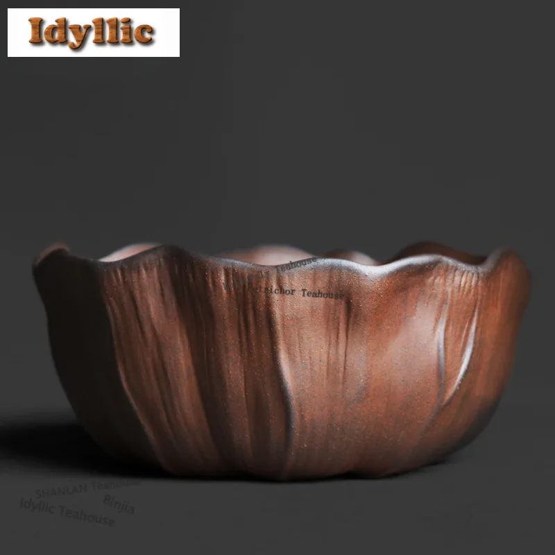 

1000ml Old Rock Clay Lotus Leaf Jianshui Washing Cup Bowl Tea Dust Cylinder Barrel Household Chaxi Cafes Accessories Decoration