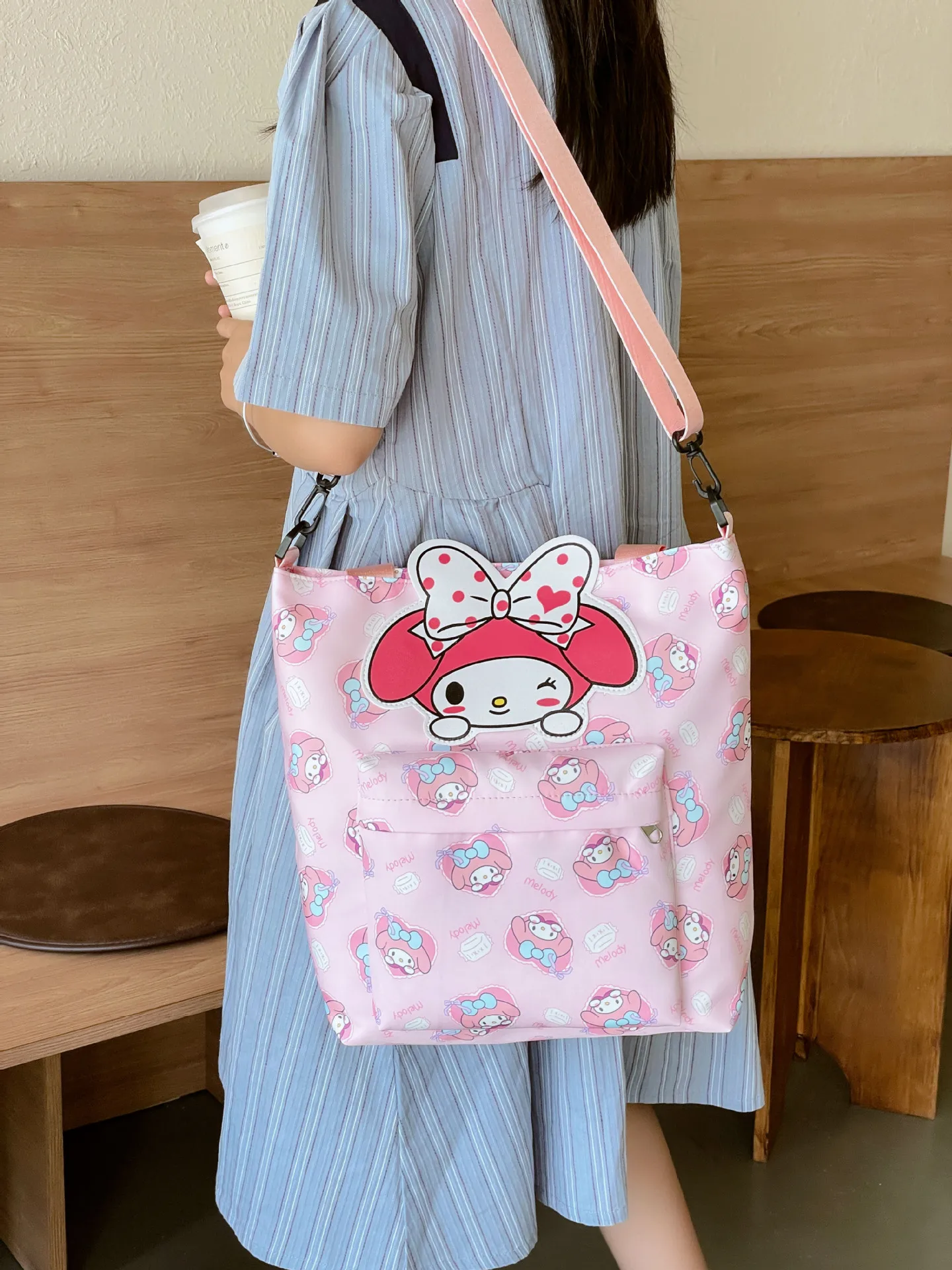 ผู้หญิง Hello Kitty กระเป๋านักเรียนน่ารักการ์ตูนไนลอน Tote กระเป๋านักเรียนกระเป๋าสะพายหนังสือแฟชั่นสาวกระเป๋าถือของขวัญ