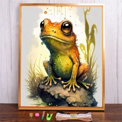 Cartoon Frog Printed 11CT Cross Stitch Complete Kit Embroidery DMC Cotton Threads Needlework Painting Craft Sewing Needle