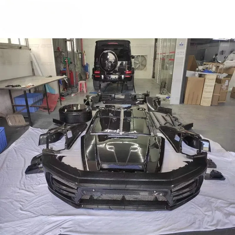 Applicable to Forged carbon M-type full body kit G wagon G63 W464 GG500 G550 car bumper hood door trim