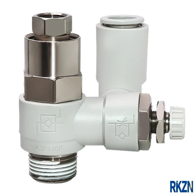 ASP330/430/530/630F Pneumatic Pilot Check Valve One-way Flow Control Speed Regulating Valve 01/02-06S