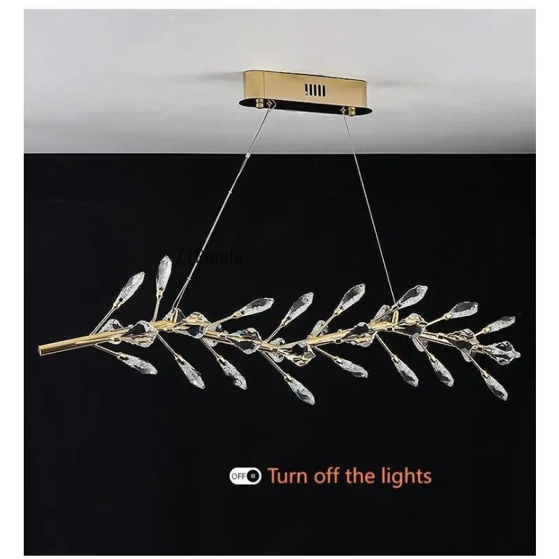 Lichtgewicht luxe eetkamer kristallen hanger met takken en takken, woonkamer kristallen hanger