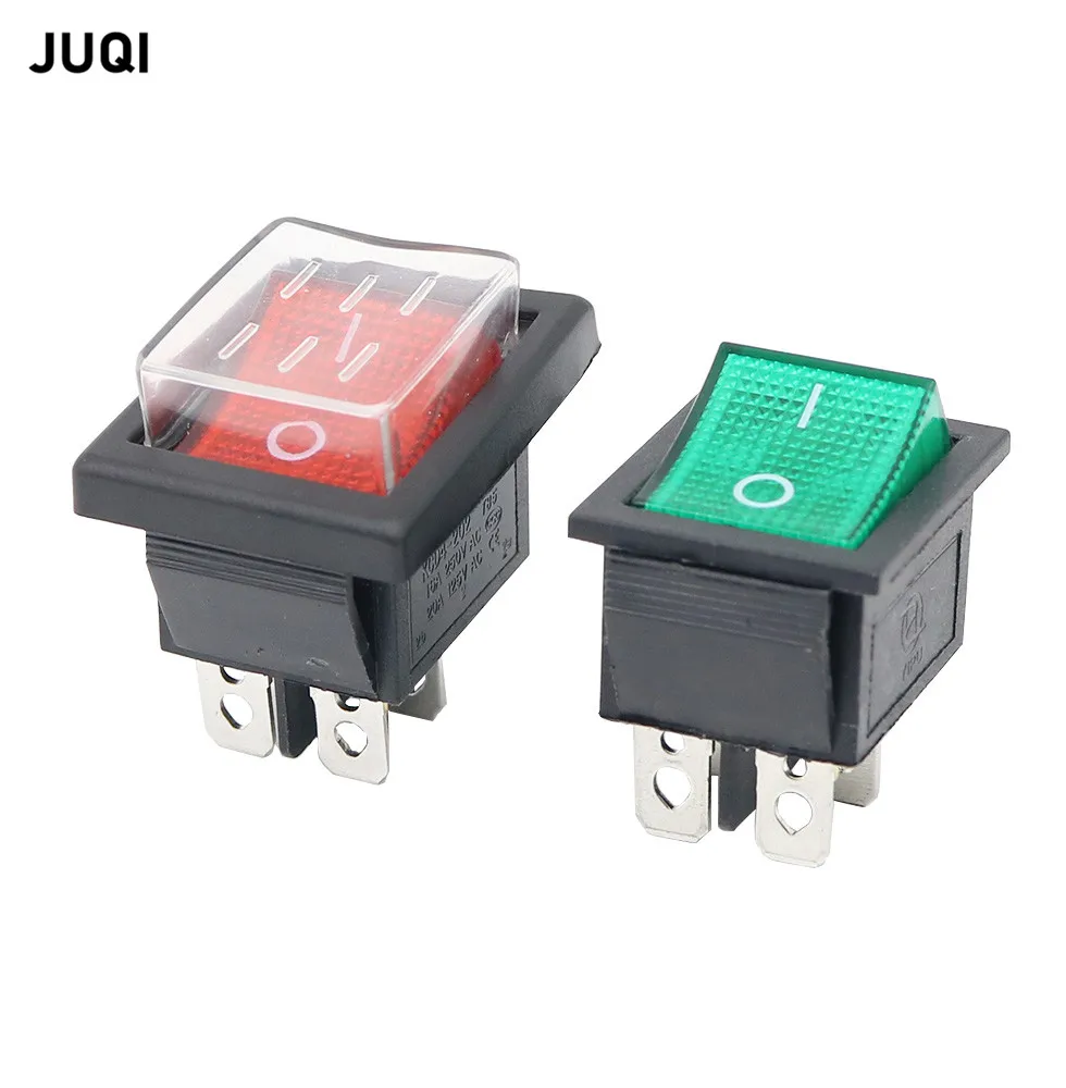 1Set KCD4 Rocker Switch Power Switch+ transparent waterproof soft sealing cap ON-OFF 4 Pin /6 Pin 16A 250VAC/ 20A 125VAC