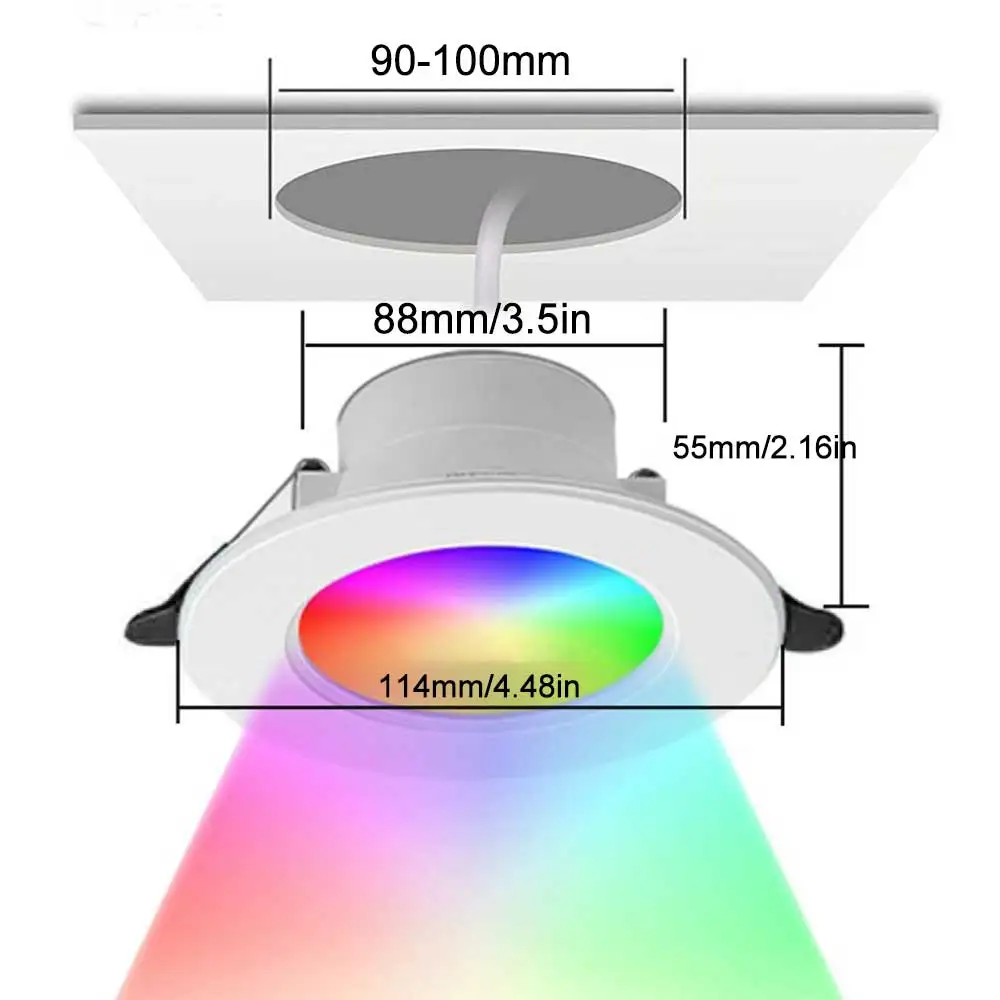 15W Tuya ZigBee RGB LED Downlight Recessed Spotlight APP Control Alexa Google Home