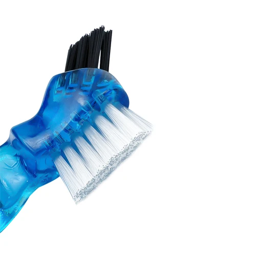 Imagen 2 del producto Mini cepillo de limpieza para dentadura, cerdas de cepillo de dientes y mango de goma ergonómico, cepillo de dientes postizos portátil, herramientas de limpieza bucal