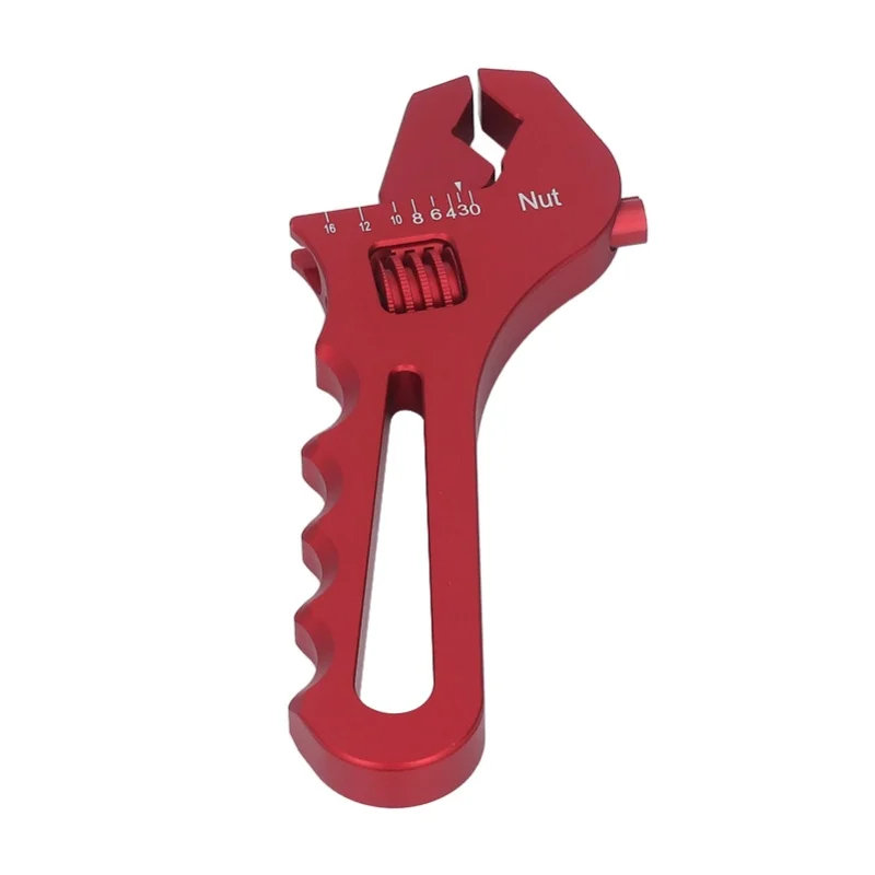 Fitting Wrench AN3-AN16 Adjustable Aluminum Lightweight Spanner Tool For Hose Adapter End Red/Black