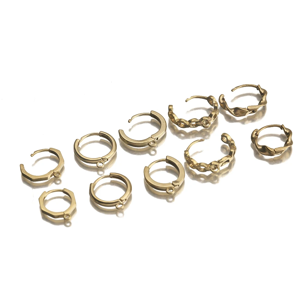 

4-10Pcs Raw Brass Lever Back Round Earring Huggie Hoop w/ Loop Ear Hooks for Diy Handmade Drop Earrings Findings Jewelry Making