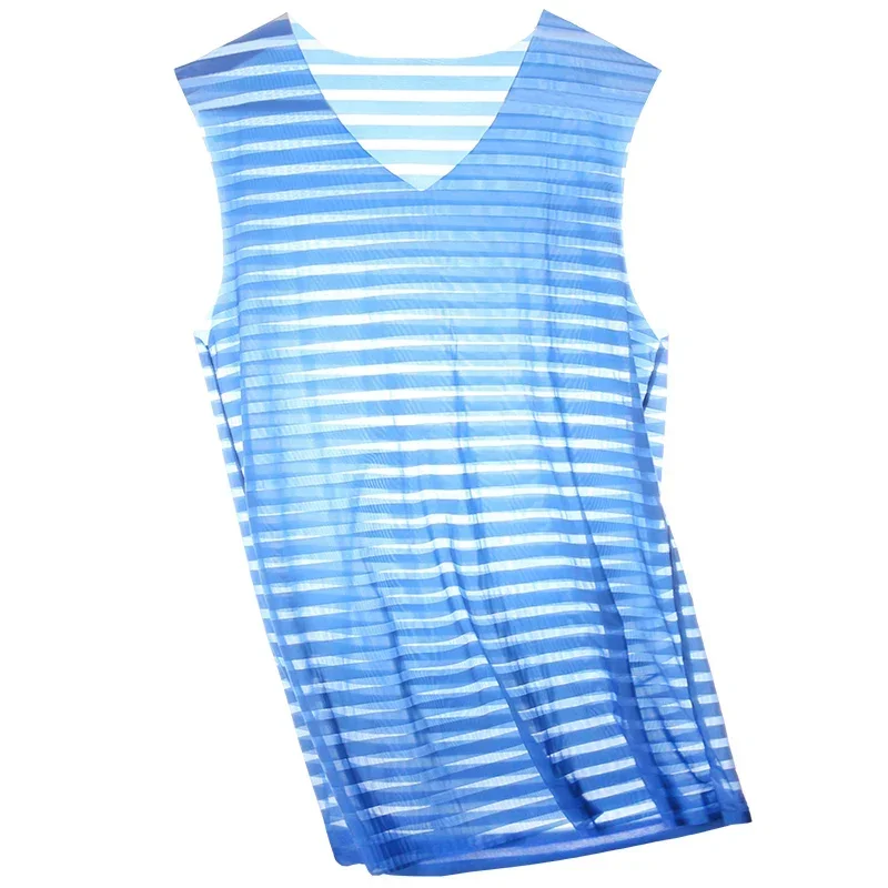 1 قطعة سترة الرجال في القطب الجنوبي رقيقة اللياقة البدنية الرياضة الحرير الجليد سلس سترة الصيف ضيق أكمام تي شيرت واسعة الكتف التجفيف السريع #4