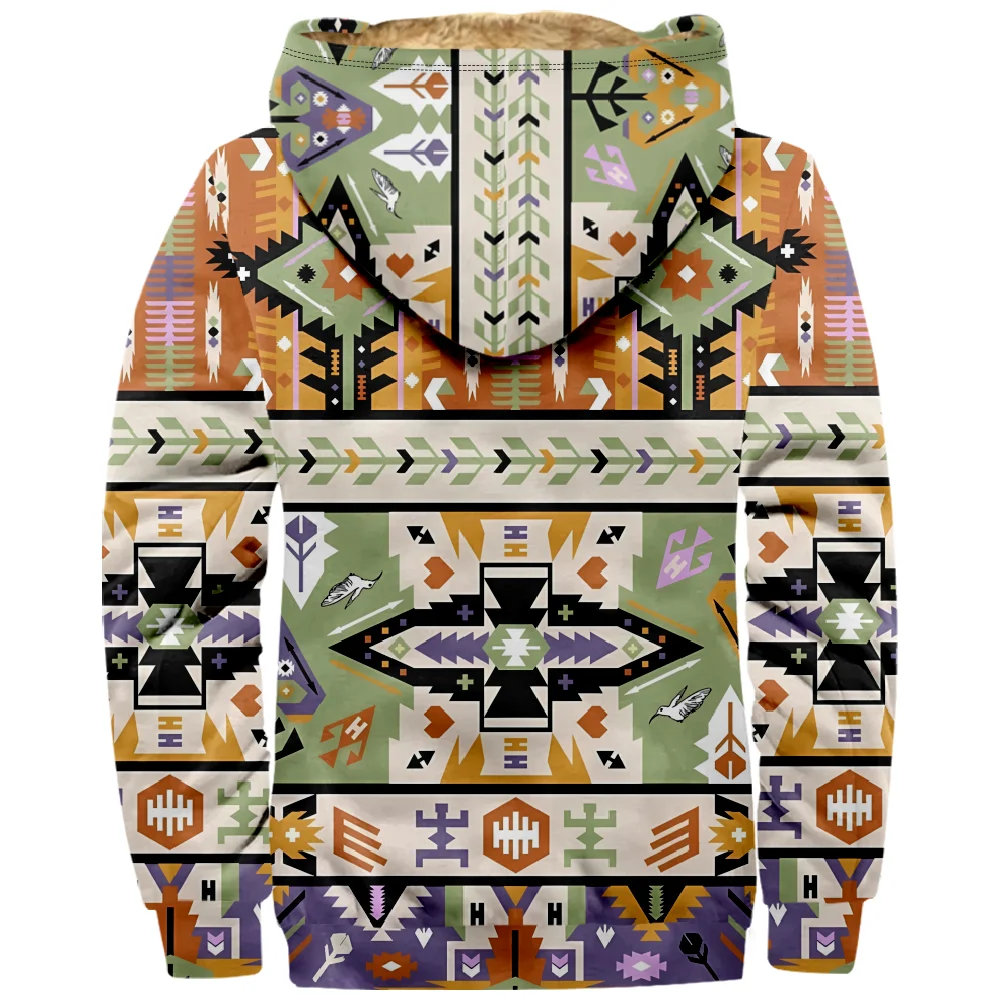 Aztec Graphic Vintage felpa con cappuccio 2023 nuova felpa con cerniera a maniche lunghe cappotto invernale con colletto alla coreana donna uomo abbigliamento moda