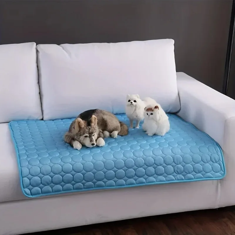 New Pet cooling pad Summer Cat and dog sofa Pad Soft Ice Silk Cold Feel Nest pad Summer dog cooling pad Dog bed image 3