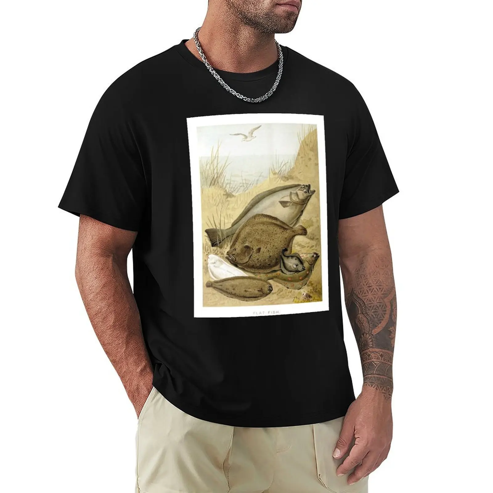 

Flat Fish T-Shirt basketball graphic tees Clothing cotton graphic tees Men's clothing