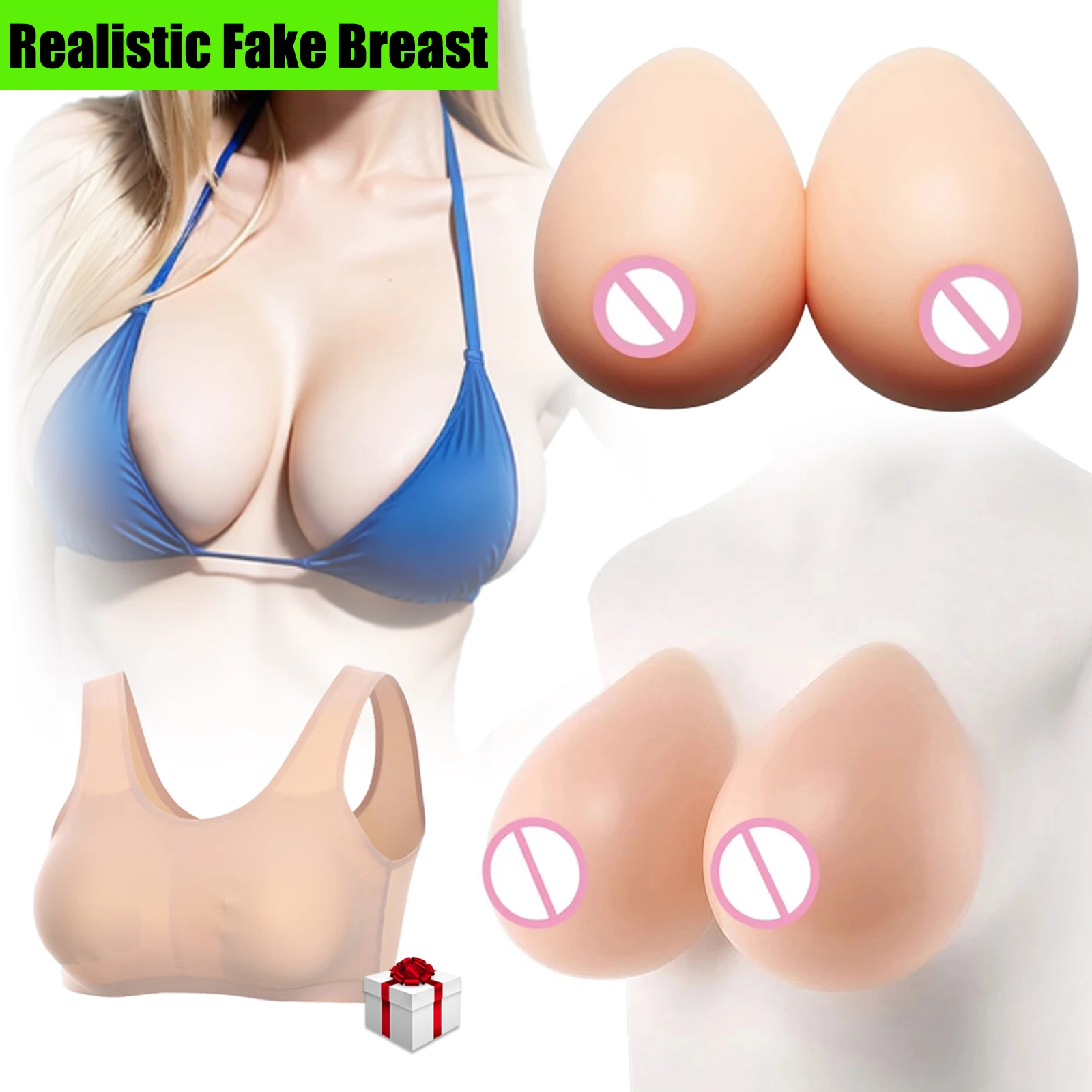 Silicone Fake Boobs Tits Breast Crossdress Realistic Form False Breast Transgender For Drag Queen Transvestite Shemale Cosplay