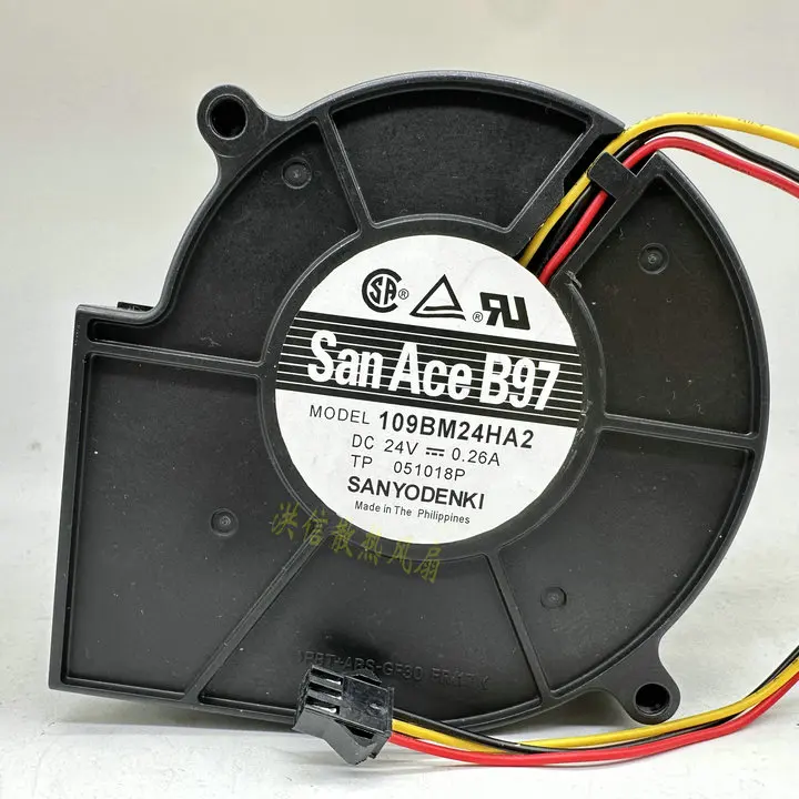 

SANYO DENKI 109BM24HA2 DC 24V 0.26A 97x97x33mm 3-Wire Cooling Fan