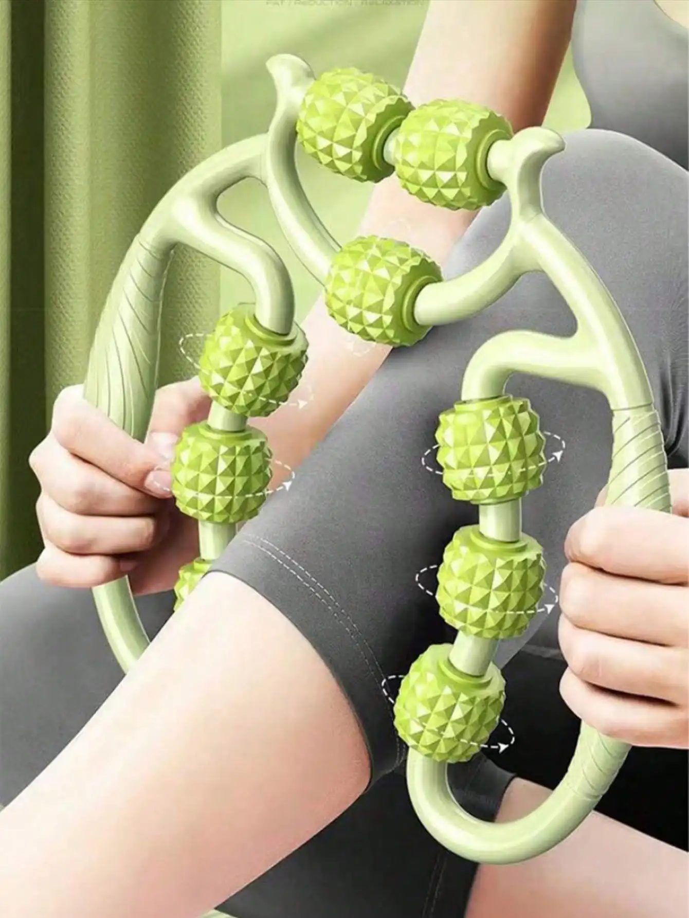 Rouleau musculaire à 9 roues pour la réduction de la Cellulite et le soulagement des douleurs musculaires, outil de Massage du Fascia pour les cuisses, les mollets et les bras, 1 pièce