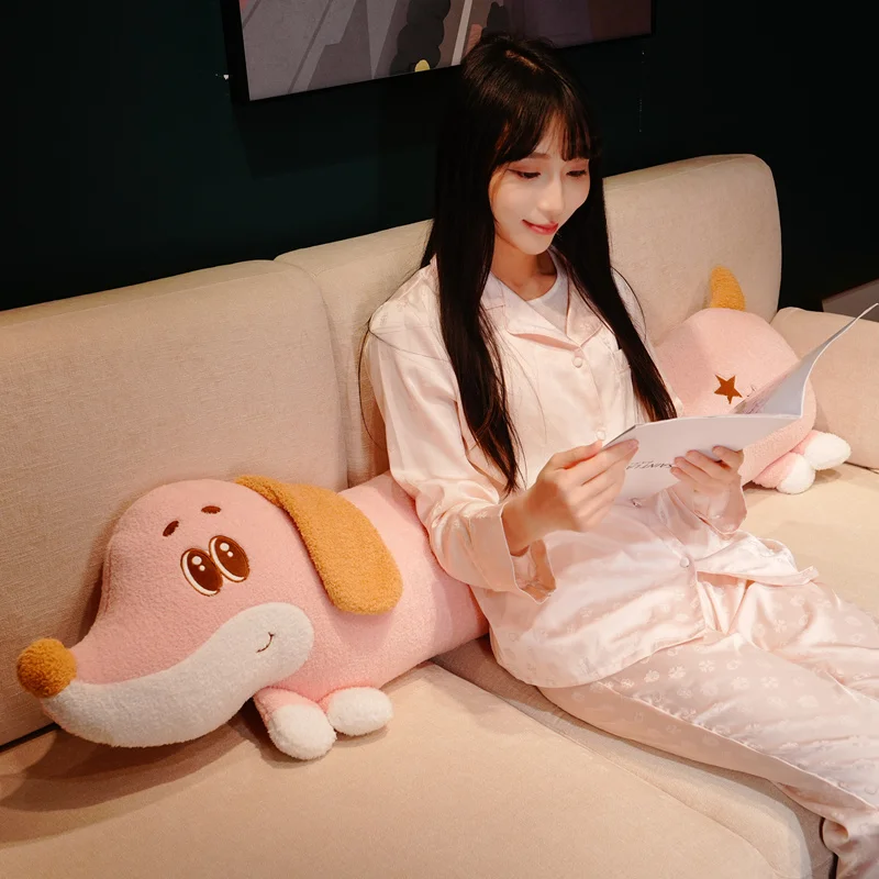 80cm kawaii gigante longo dachshund travesseiro de pelúcia macio animais de pelúcia brinquedos dos desenhos animados babys acompanhar boneca de dormir para meninas presentes