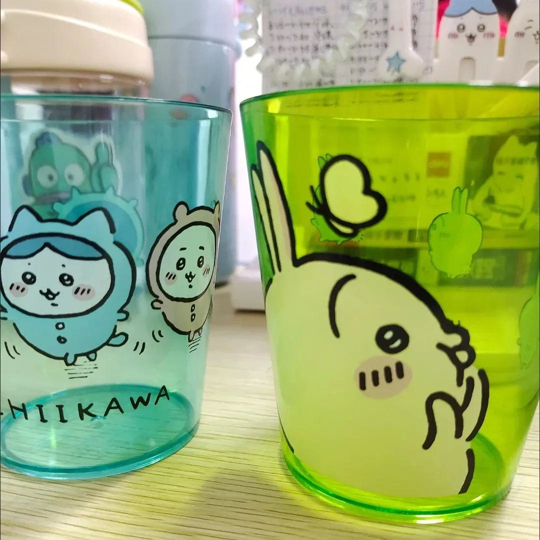 2024 MINISO Cartoon ちいかわ ハチワレ  Acrylic Plastic Cup Cola Cup Heat-Resistant Milk Juice Cup Girls Creative Gifts