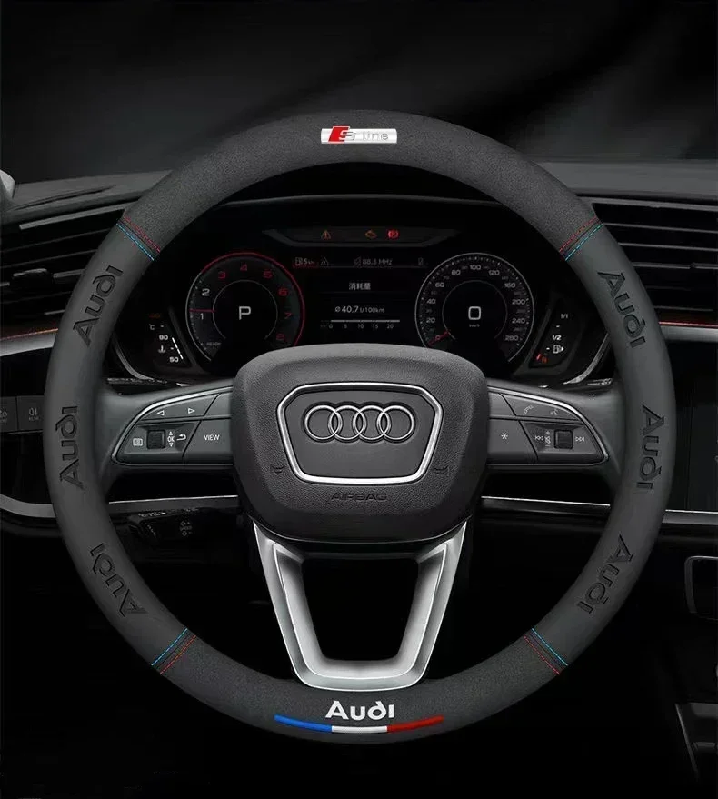 

Car Ventilate Anti-Slip Suede Steering Wheel Cover For Audi S Line RS3 RS4 RS5 TTRS Q3 Q5 Q7 Q8 TT S3 S4 S5 S6 A3 A4 A5 A6 A7 A8