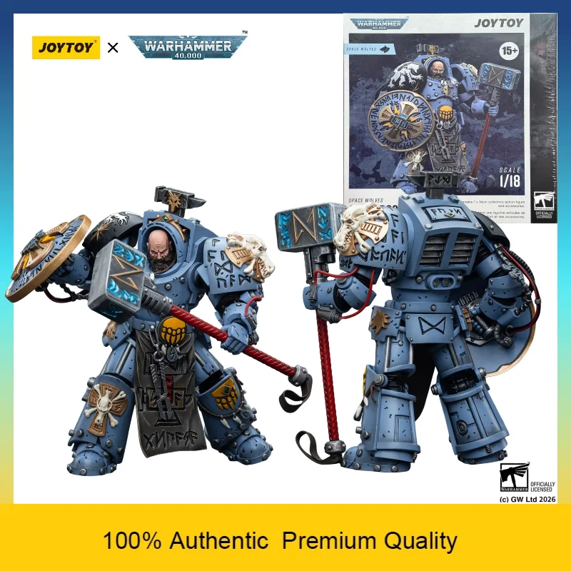

JOYTOY Warhammer 40K Space Wolves Arjac Rockfist Terminator 1/18 Sci-Fi Articulated Action Figure Collectible Model Toy In Stock