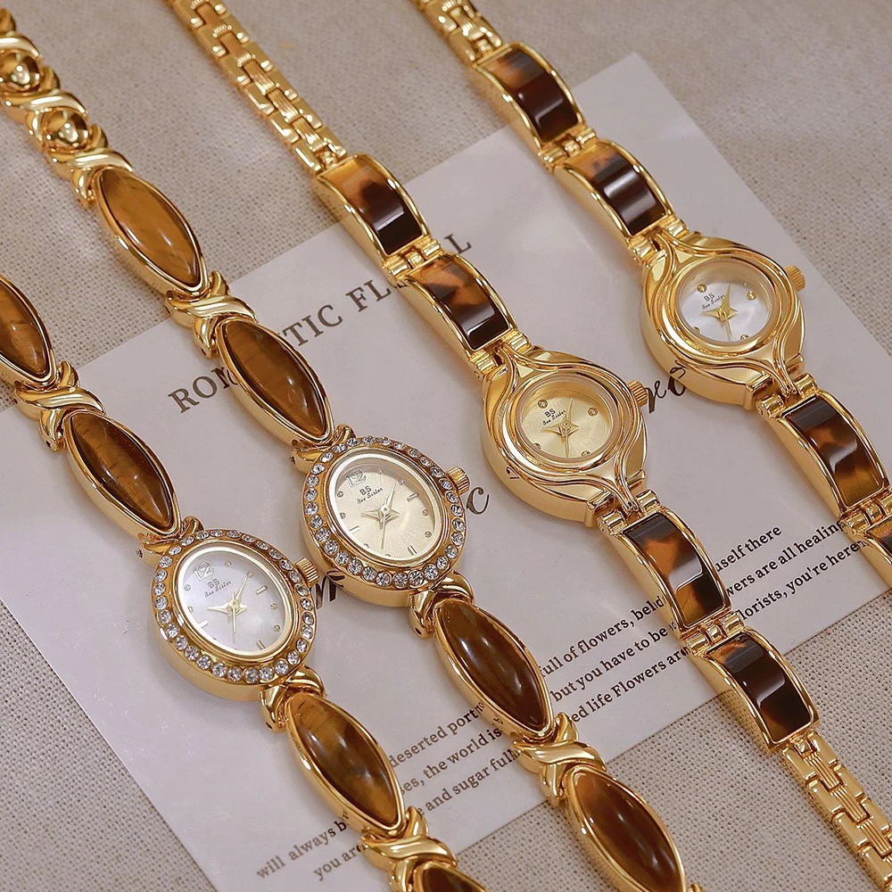 

BS Высококачественные темпераментные женские часы Hawksbill Янтарный ретро браслет-цепочка часы модные кварцевые женские наручные часы новые