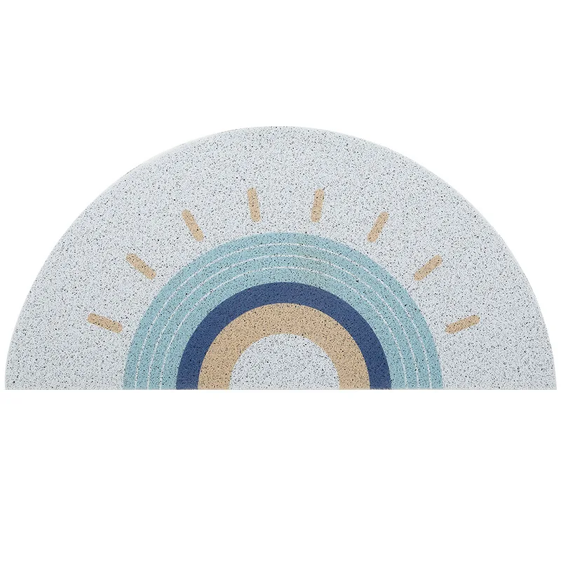 Semi-circular Coil Door Mat Wear-resistant Non-slip PVC Dust-removing Mats Home Entrance Decorative Floor Mat 45x90CM