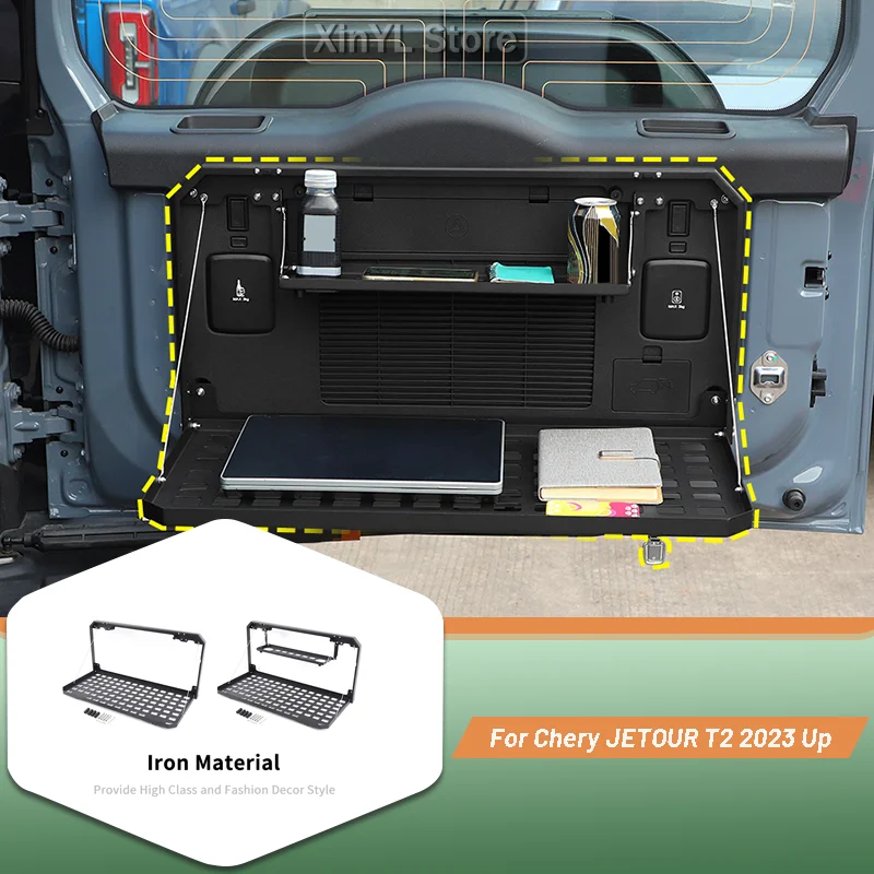 Fit Chery JETOUR T2 2023 Up Tailgate Storage Panel Foldable Table Trunk Extension Racks Exterior Accessories