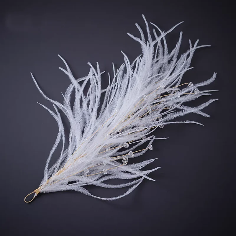 Elegant Hairband Feather Crystal Tiaras Wedding Hair Accessories Fashion Prom Girls Hair Jewelry Marriage Headband Gifts Bijoux