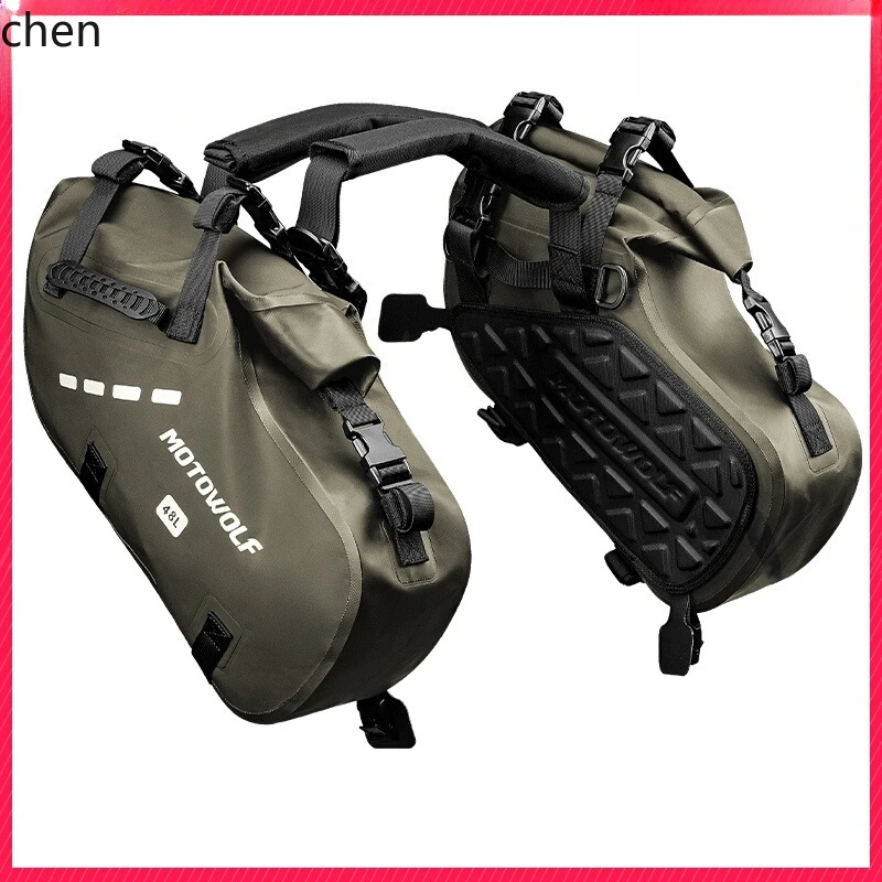 

HXL Motorcycle Side Bag Rear Seat Tail Bag Large Capacity Motorbike Rider Gear