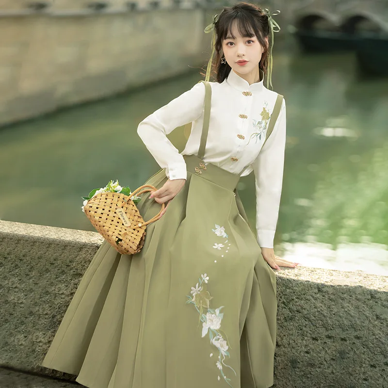 Women Lolita Dresses Kawaii Jumper Skirt Girls Princess Sweet Hanfu Dress Autumn Chinese Harajuku Cute Cosplay Costume Dress