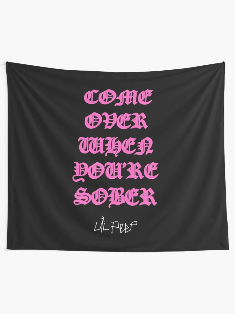 Come Over When You're Sober Lil Peep Pink - Lil Peep Merch Tapestry Tapestry Anime Room Decorarion Aesthetic