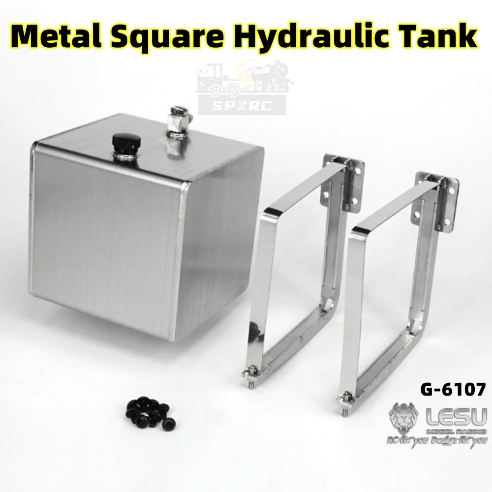 Metal Square Hydraulic Tank Upgraded G-6107 For 1/14 Tamiyay SCANIA Man Lesu Remote Control Tractor Trucks Model  Parts Toys