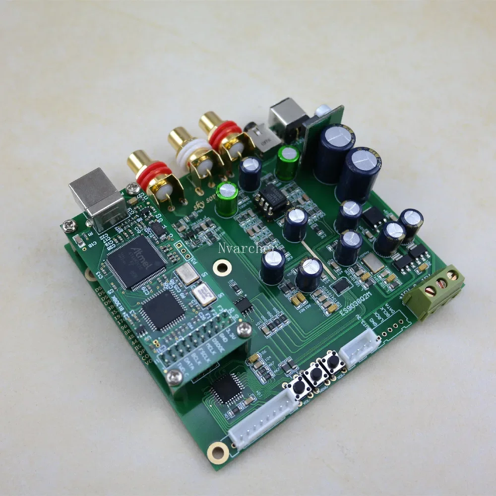 Nvarcher-decodificador de fibra Coaxial ES9038Q2m, entrada USB, I2S, IIS, SPDIF, placa DAC de Audio Digital con pantalla de 32 bits, 384k, DSD256