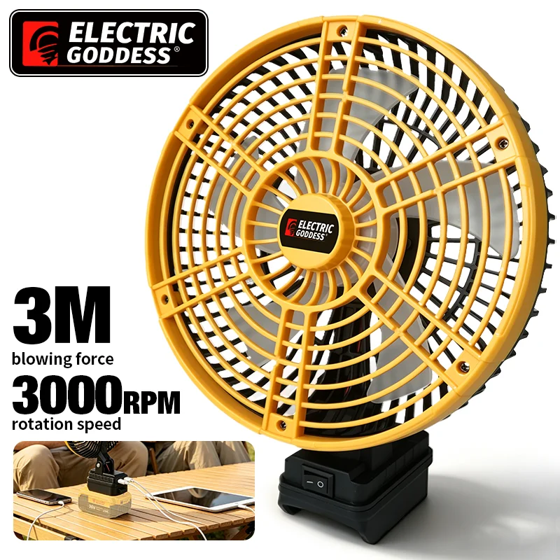 Outdoor Power Pedestal - 8Inch Desk Fan 180° Tilt,Ultra Quiet,Office