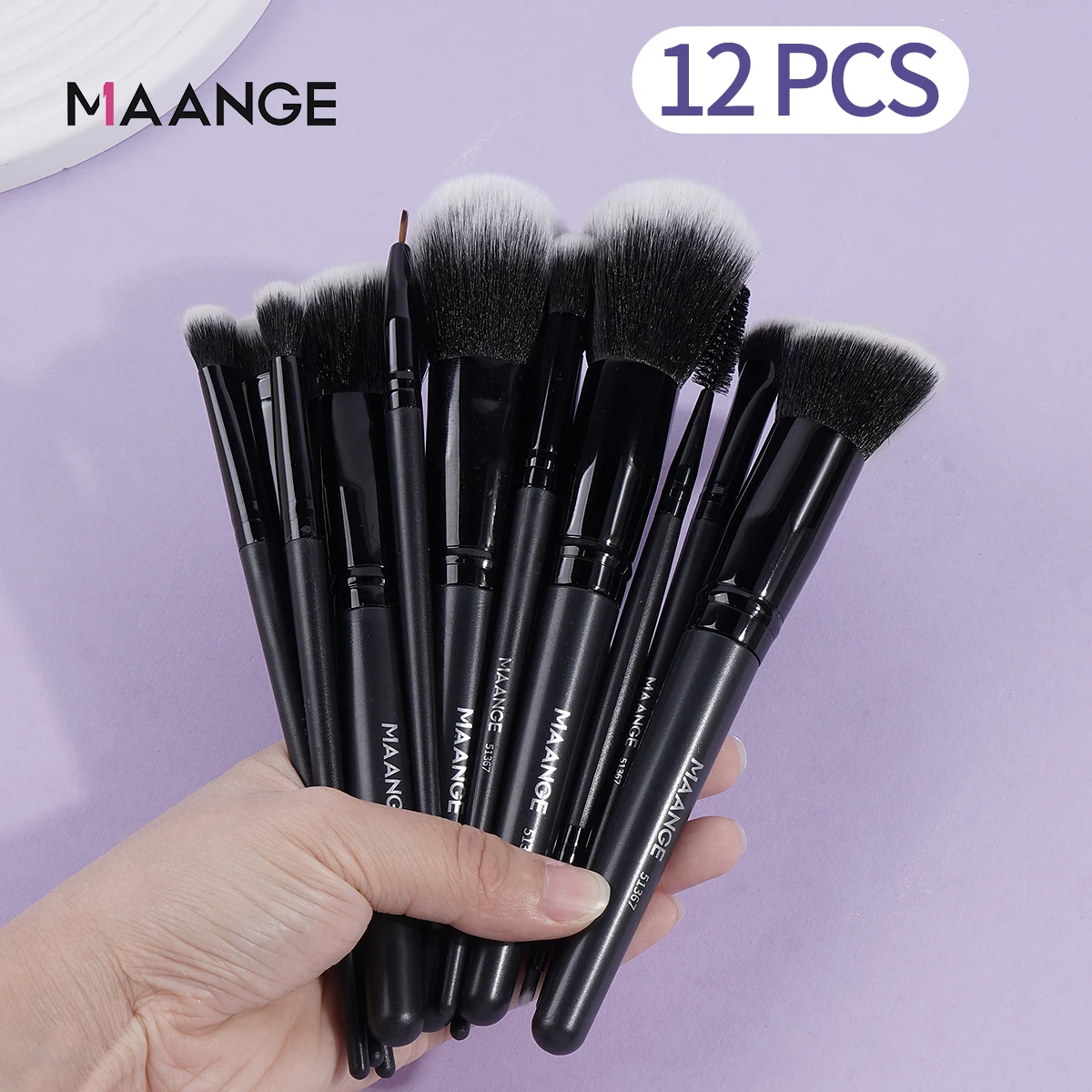 MAANGE 15pcs Makeup Tool Set 12 Pcs Makeup Brush Set Professional Brushes Foundation Makeup Sponges Puff  3 Beauty Eggs Gift Kit