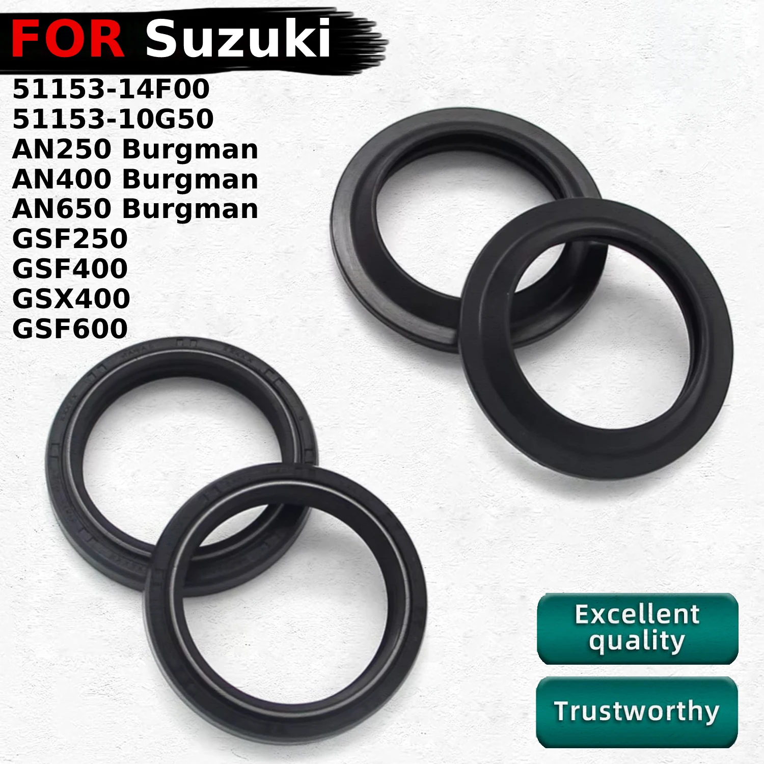 

Motorcycle Damper Oil Seal Dust Seals For Suzuki 51153-14F00 51153-10G50 AN250 Burgman AN400 AN650GSF250 GSF400 GSX 400 GSF600